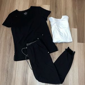 Beyond scrubs jogger set w/ under shirt